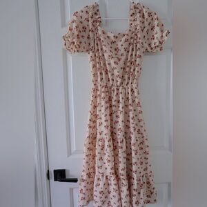 Pink Dress with Flowers